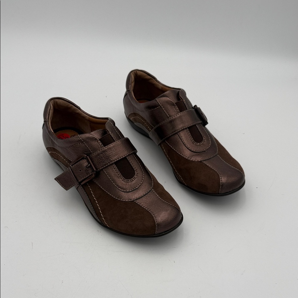 Sofft Brown Leather Sneakers women 6.5 casual comfort office Y2K retro goth